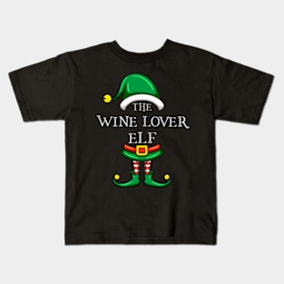 The Wine Lover Elf Matching Family Christmas Pajama Kids T-Shirt